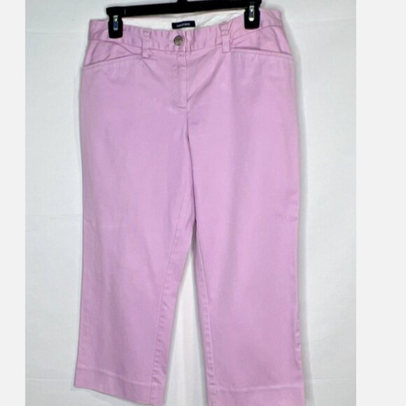 Lands' End Womens Size 8P Fit 2 Lavender Chino Crop Capri - Picture 1 of 9